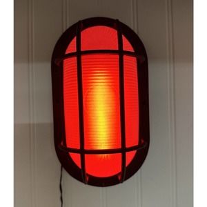 Minispotlight.com 12v Oval Caged Red LED Haunted House Escape Room 8.5” X 4.5”